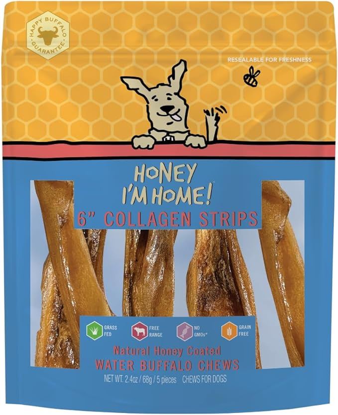 Honey I&#39;m Home 6&quot; Buffalo Collagen Strips 5 Pack