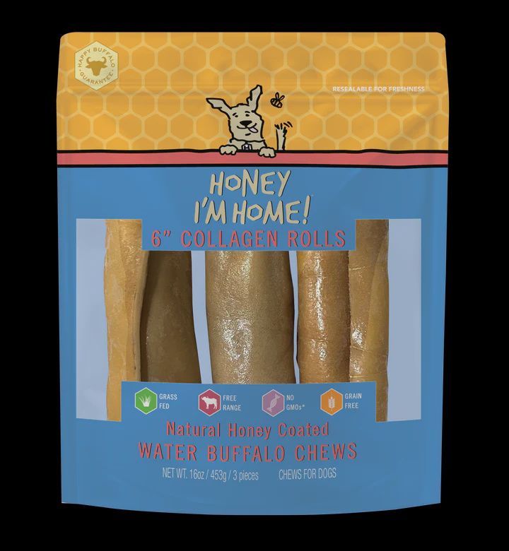 Honey I&#39;m Home 6&quot; Buffalo Collagen Rolls 3 Pack