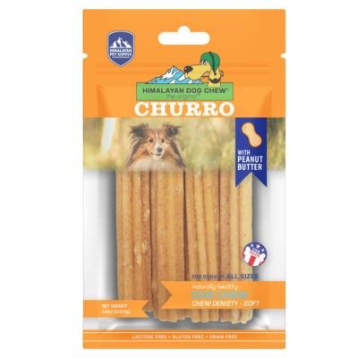 Himalayan Yak Churro with Peanut Butter Dog Chews 4 Count
