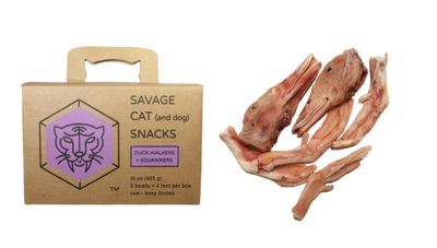 Savage Frozen Duck Heads and Feet 4pk