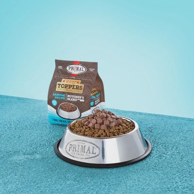 Primal Frozen Butcher&#39;s Blend Raw Topper Sardine Recipe 2lb
