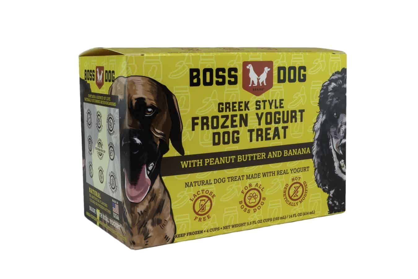 Boss Dog Frozen Yogurt Cups Peanut Butter &amp; Banana 4 pack