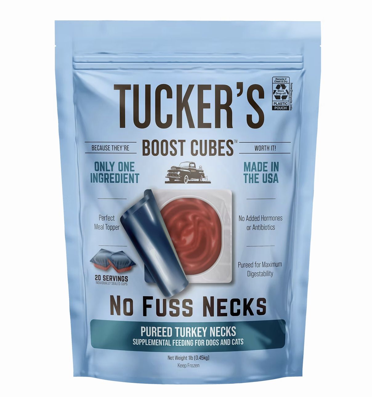 Tucker&#39;s Frozen Boost Cubes - Pureed Turkey Necks - 1 lb