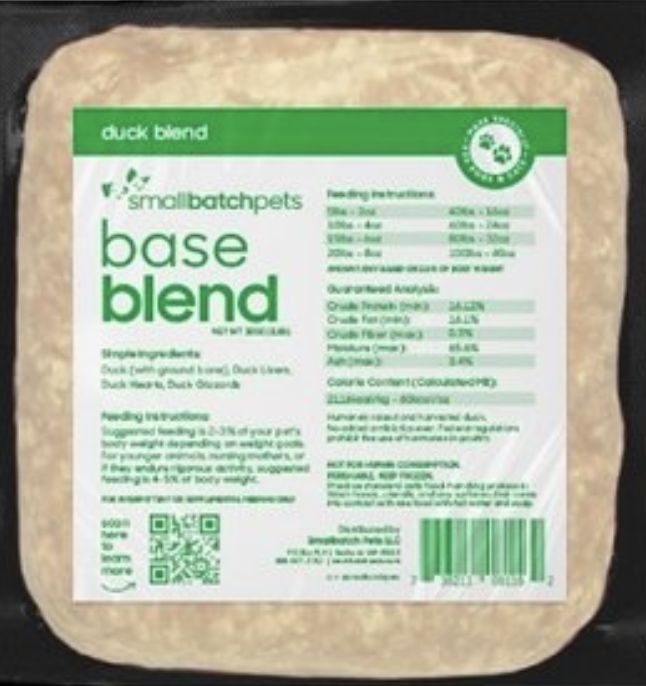 Smallbatch Frozen Duck Base Blend Brick 2lb
