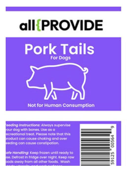 All Provide Frozen Raw Pork Tails 5 Count