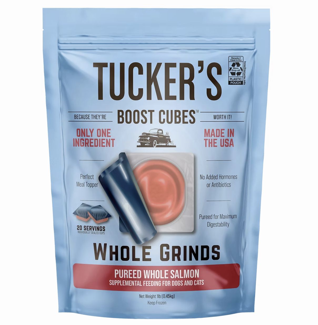 Tucker&#39;s Frozen Boost Cubes - Pureed Whole Salmon - 1 lb