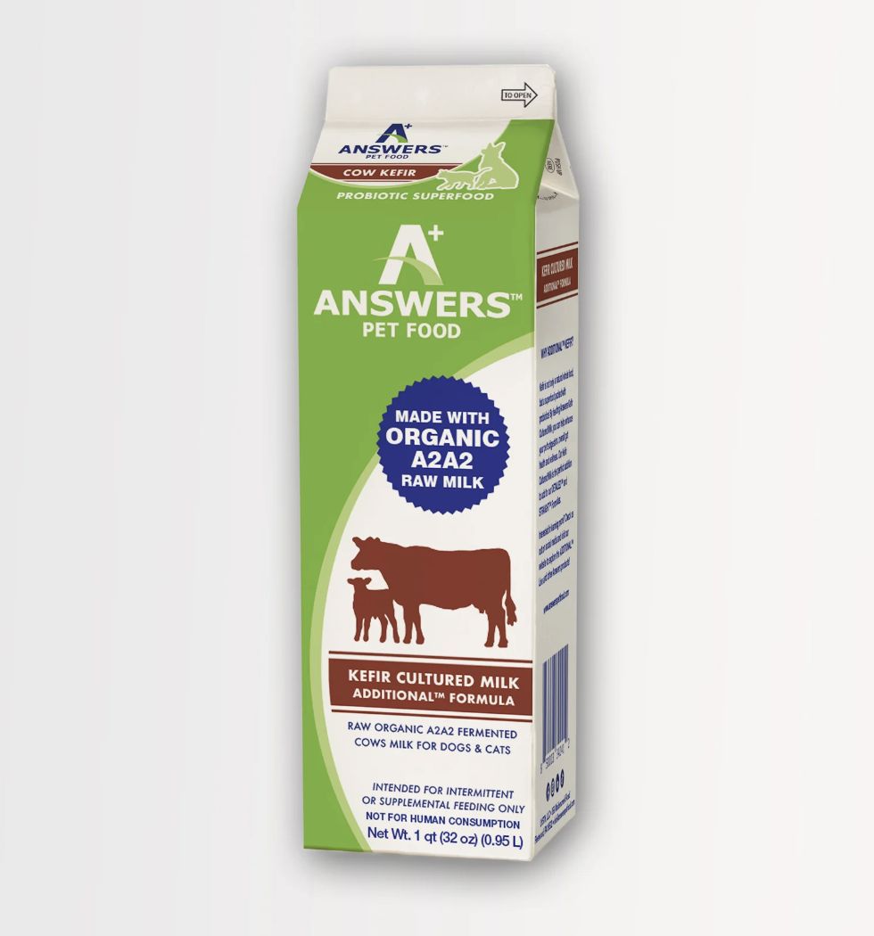 Answers Pet Food Frozen Organic A2 Fermented Raw Cow Milk Kefir - Quart