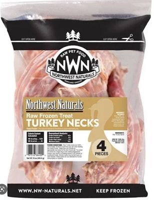 Northwest Naturals Frozen Raw Turkey Necks 4 Pack