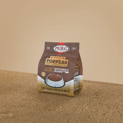 Primal Frozen Butcher&#39;s Blend Raw Topper Lamb Recipe 2lb