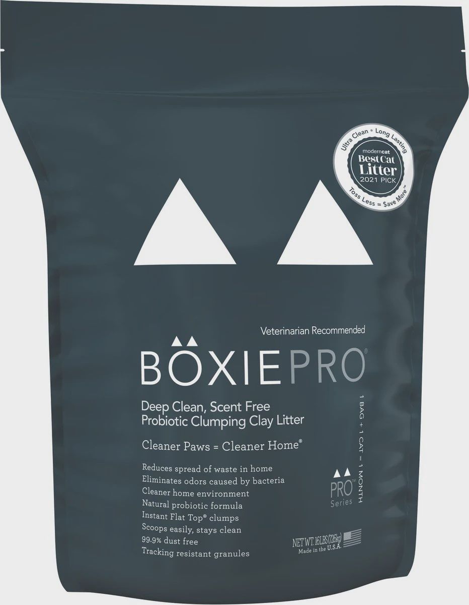 Boxiecat Pro Deep Clean, Scent Free Probiotic Clay Litter 16lb