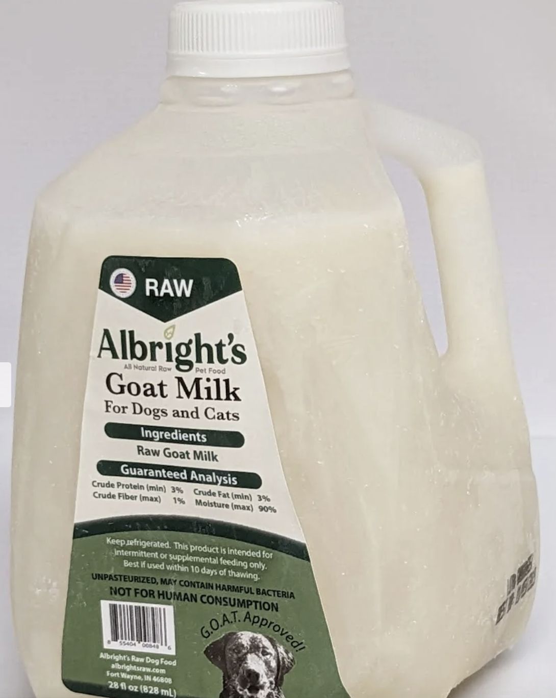Albrights Raw Goat&#39;s Milk 32 oz