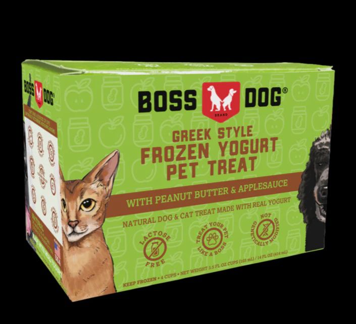 Boss Dog Frozen Yogurt Cups Peanut Butter and Applesauce 4 Pack