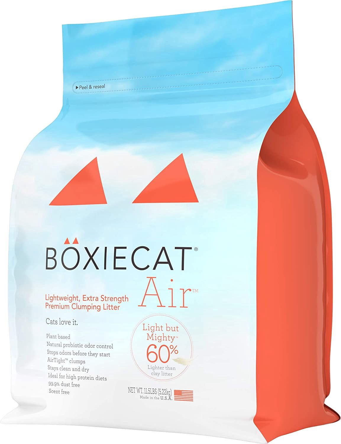 BoxieCat Air Extra Strength, Scent Free Lightweight Clumping Litter 11.5lb