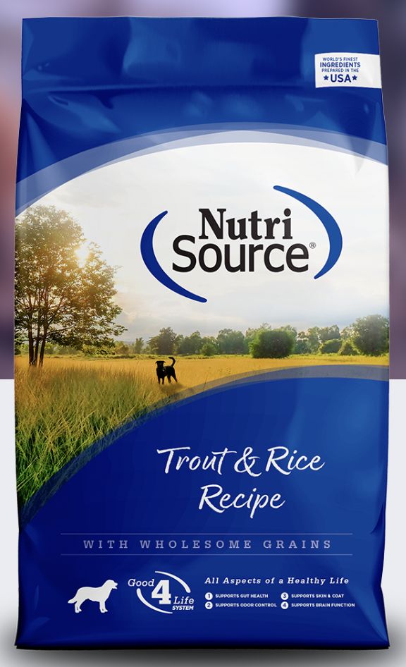 NutriSource Trout &amp; Rice Recipe Dog Food 4lb