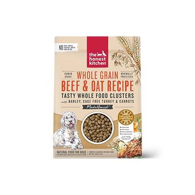 The Honest Kitchen Whole Grain Beef &amp; Oat Recipe with Barley, Turkey, &amp; Carrots Clusters Dog Food 20lb
