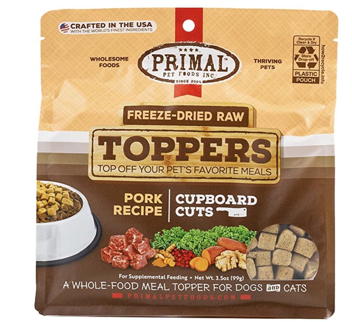 Primal Cupboard Cuts Freeze Dried Raw Toppers Pork Recipe 18oz
