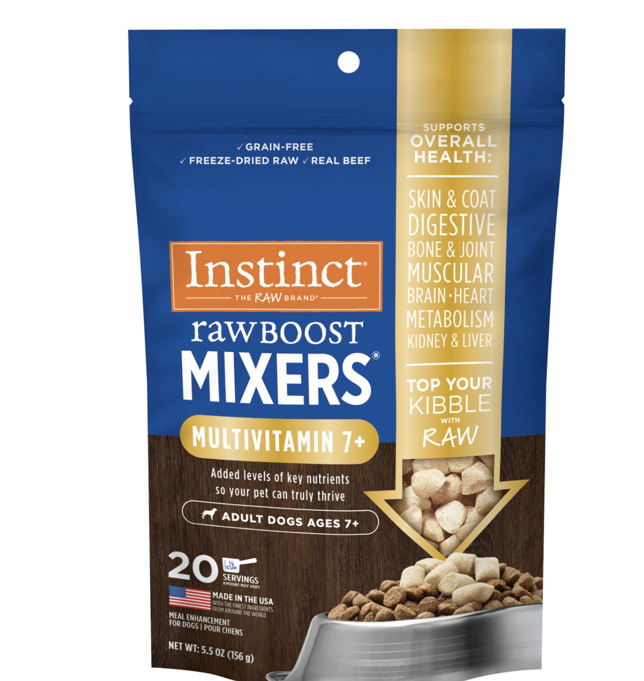 Instinct Freeze-Dried Raw Boost Mixers Adult Dog 7+ Multivitamin 5.5oz
