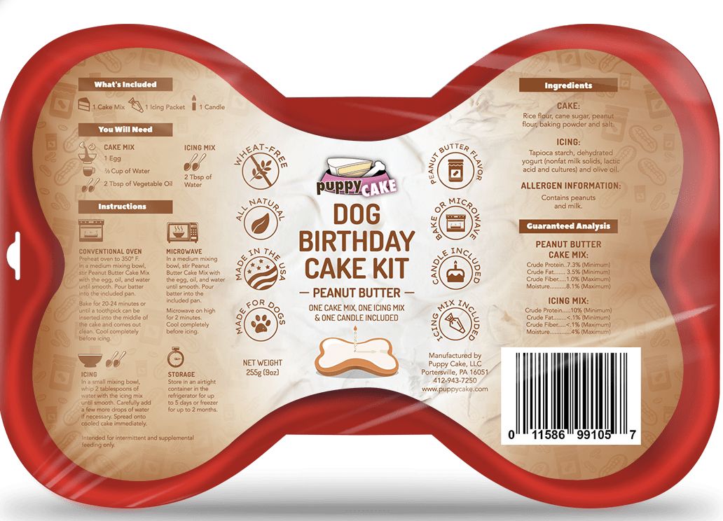 Puppy Cake Dog Peanut Butter Cake Kit