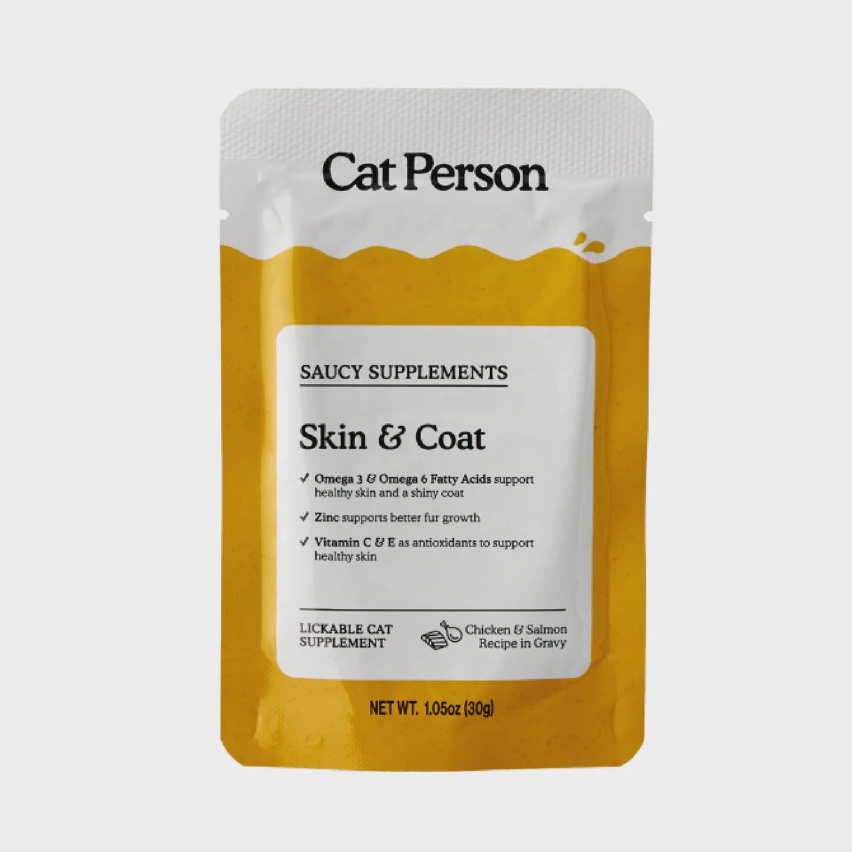 Cat Person Skin &amp; Coat Saucy Supplement Wet Pouch 1.05oz