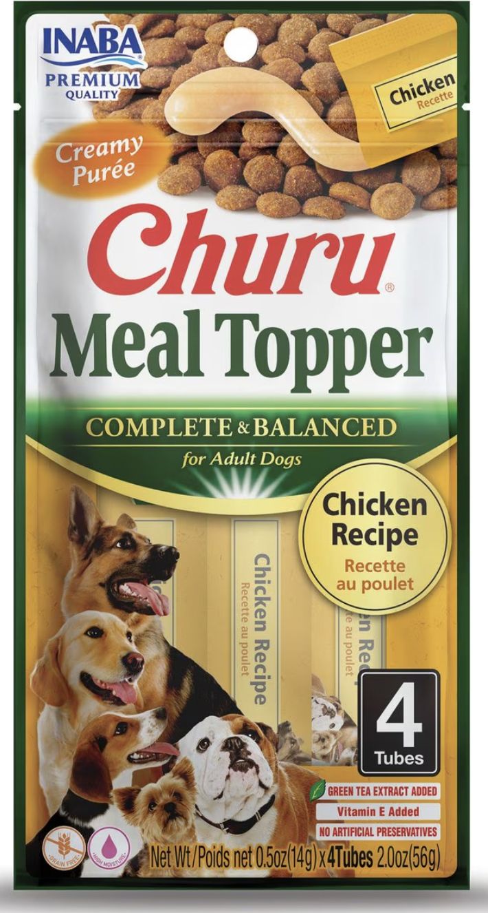Inaba Churu Chicken Recipe Complete &amp; Balanced Dog Meal Topper 4 Pack