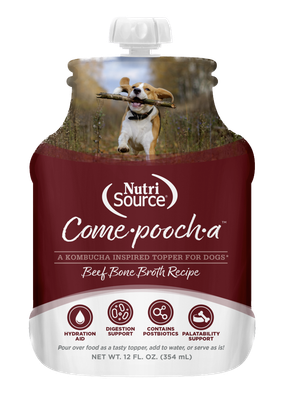 Nutrisource Come-Pooch-A Beef Bone Broth Dog Food Topper - 12-oz