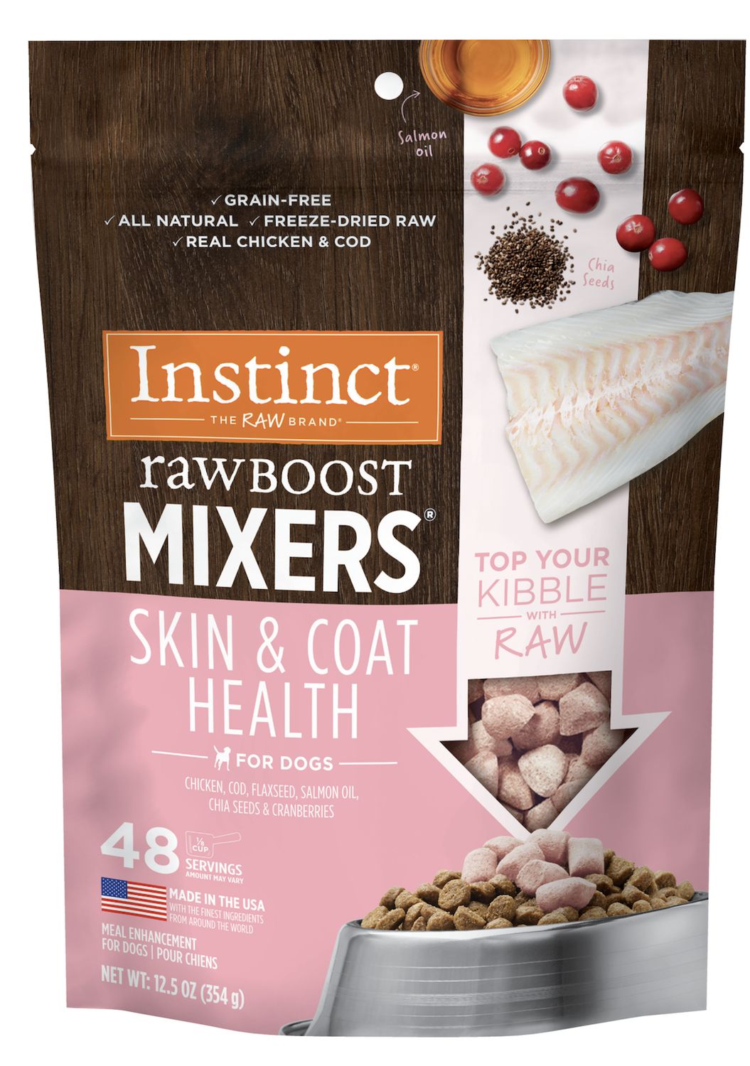 Instinct Freeze-Dried Raw Boost Mixers Skin &amp; Coat Topper 12.5oz