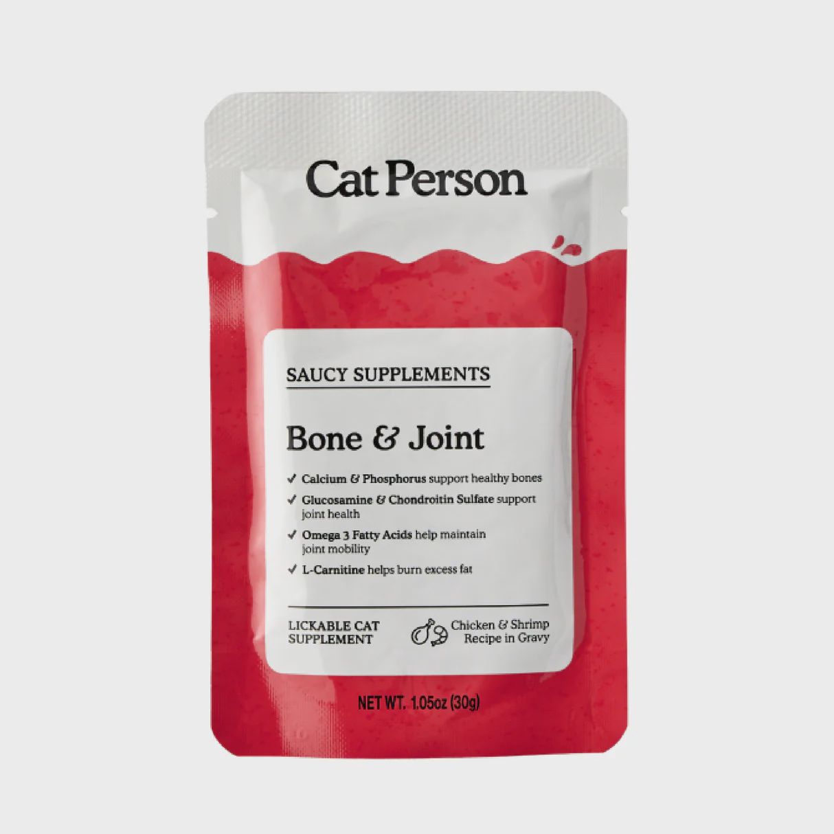 Cat Person Bone &amp; Joint Saucy Supplement Wet Pouch 1.05oz