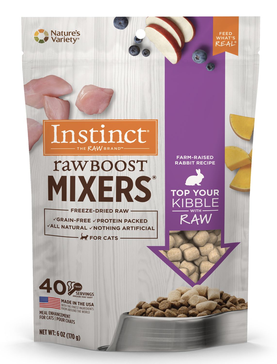 Instinct Freeze-Dried Raw Boost Mixers Rabbit Recipe Topper 6oz