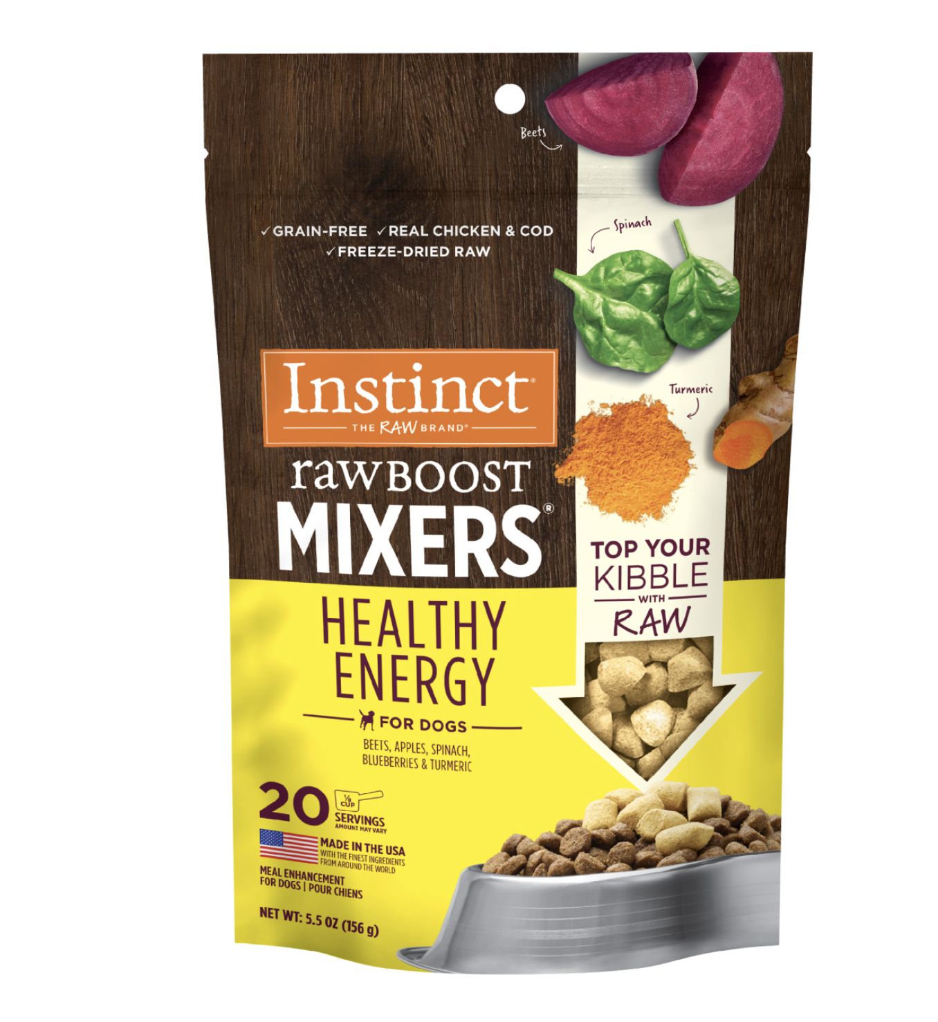 Instinct Freeze-Dried Raw Boost Mixers Healthy Energy Topper 5.5oz