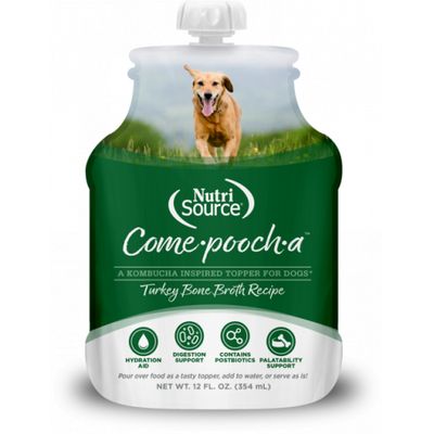 Nutrisource Come-Pooch-A Turkey Bone Broth Dog Food Topper  12-oz