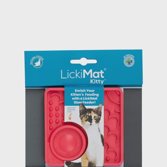 LickiMat Classic Kitty Slow Feeder Red