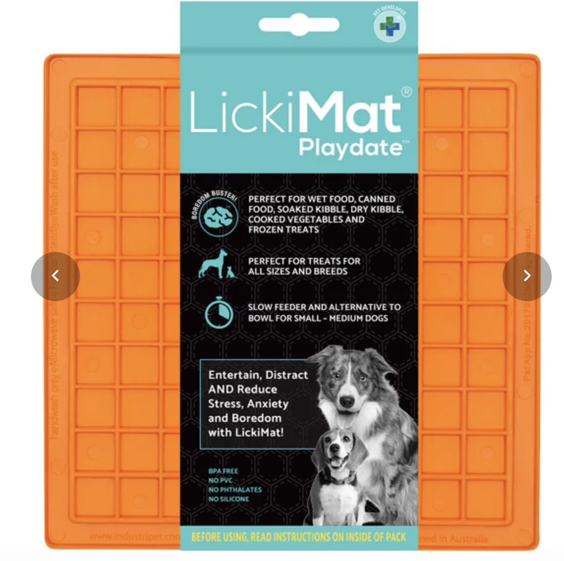 LickiMat Mini Playdate for Dogs- Orange