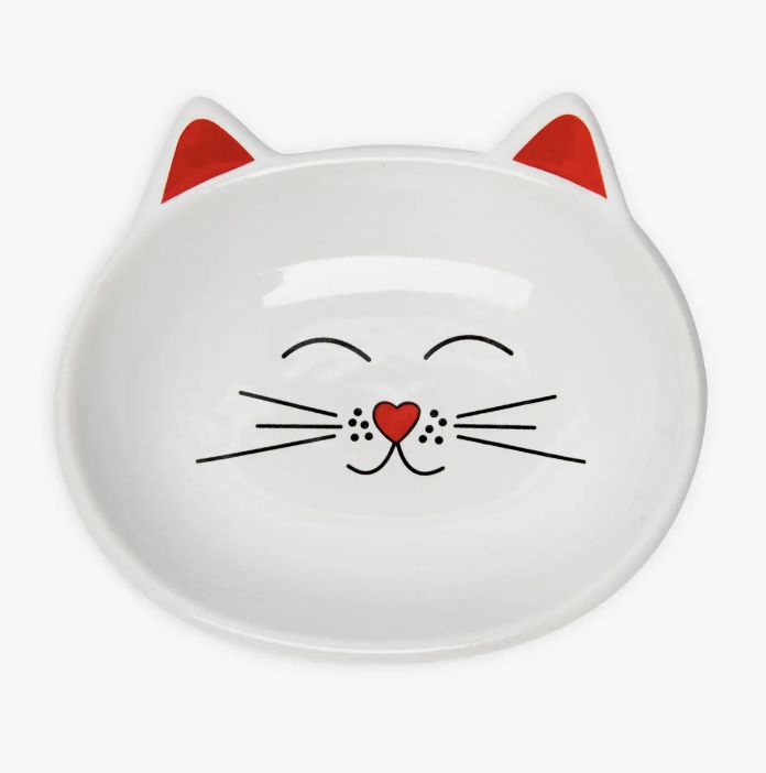 Oscar Cat Dish .5 cup- White
