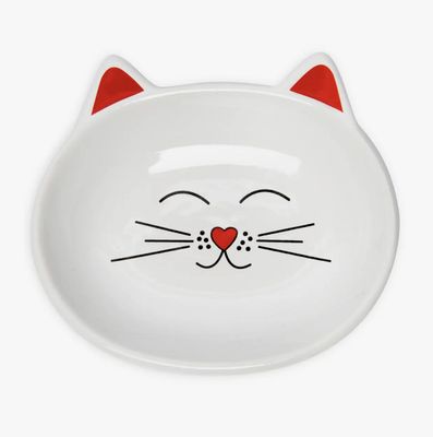 Oscar Cat Dish .5 cup- White