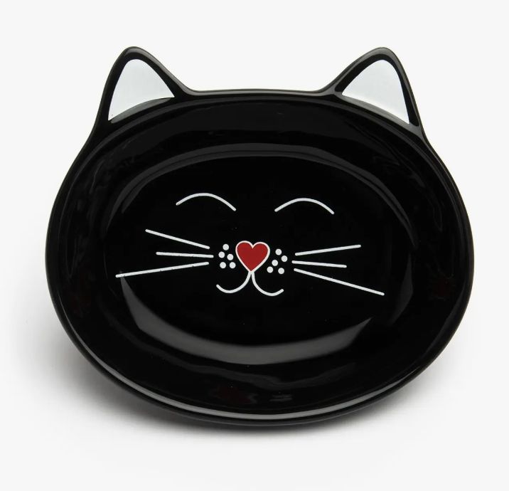 Oscar Cat Dish .5 cup- Black