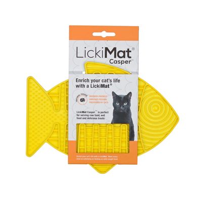 LickiMat Casper Cat Slow Feeder Yellow
