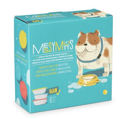 Messy Mutts 6pc XL Stainless Steel Bowl &amp; Lid Combo Set