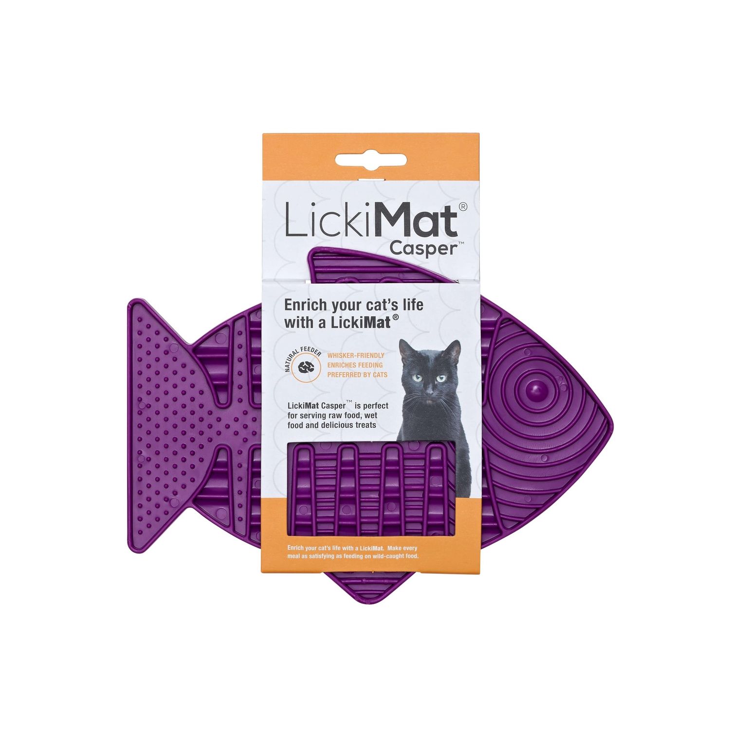 LickiMat Casper Cat Slow Feeder Purple