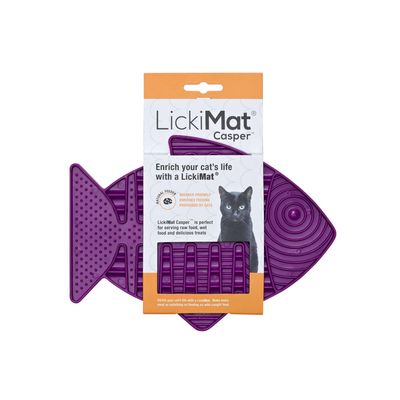 LickiMat Casper Cat Slow Feeder Purple