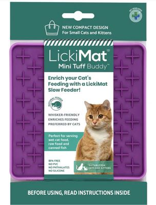 LickiMat Mini Tuff Buddy for Cats- Purple