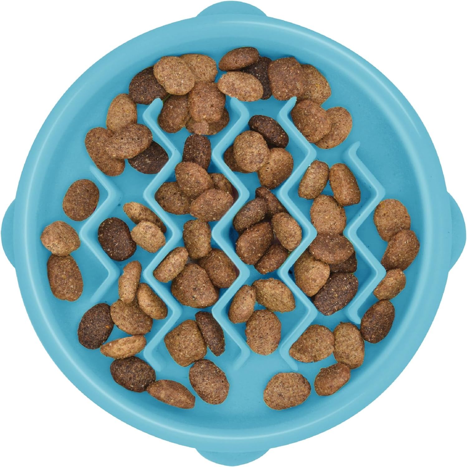 CatStages Non-Slip Extra Small Blue Slow Feeder Bowl for Cats and Dogs