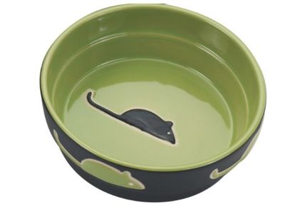 Ethical Fresco Cat Dish Green 5&quot;