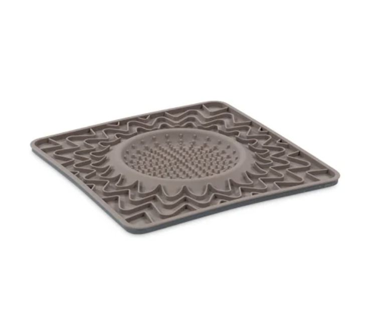 Messy Mutts Grey Framed Interactive Silicone Lick Bowl Mat
