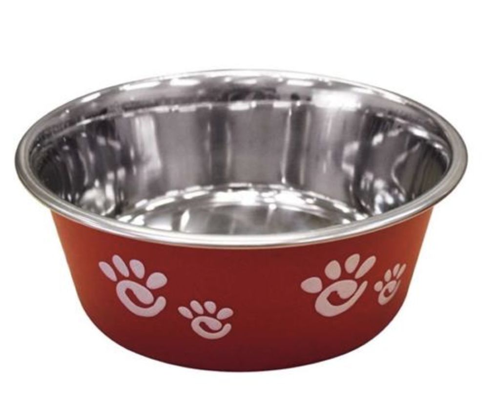 Spot Paw Print Bowl Raspberry