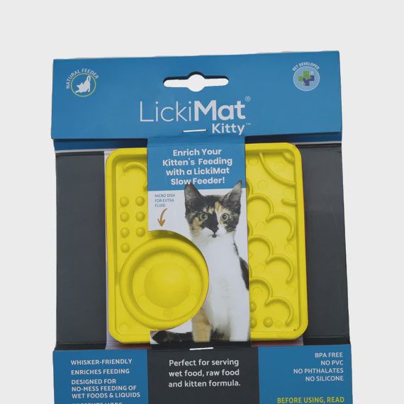 LickiMat Classic Kitty Slow Feeder Yellow