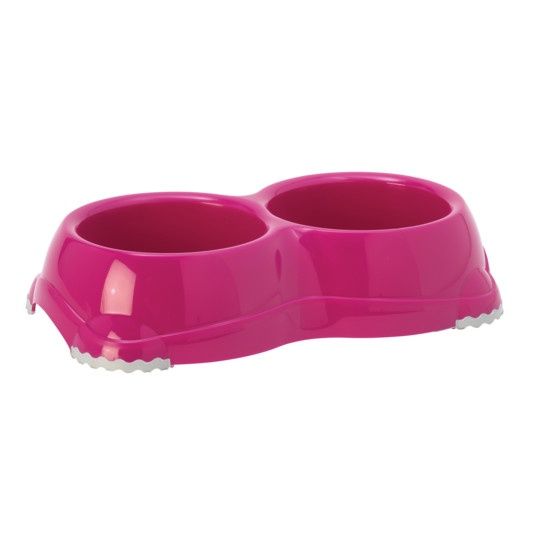 Moderna Double Smarty Bowl Pink Non Slip 2x 1.5 cup
