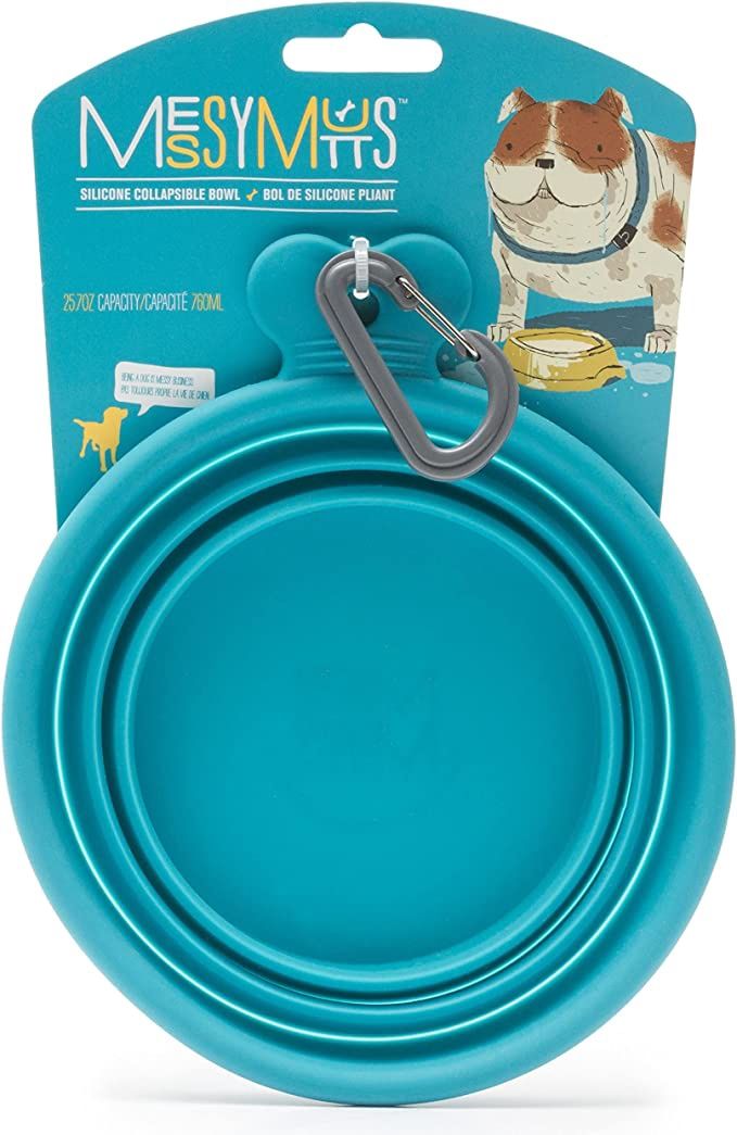 Messy Mutts Small Collapsible Bowl Blue