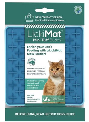 LickiMat Mini Tuff Buddy for Cats - Turquoise