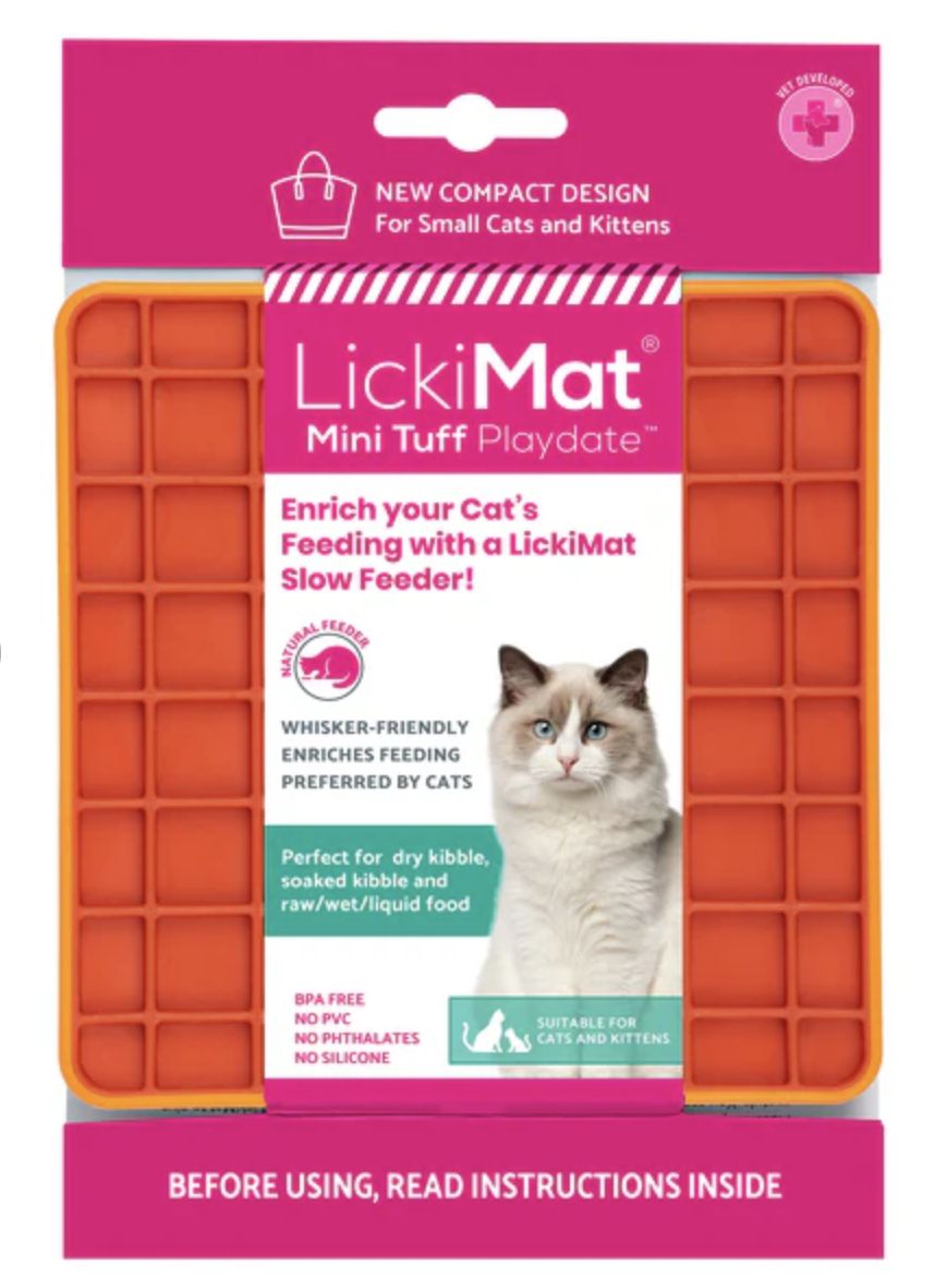 LickiMat Mini Tuff Playdate for Cats - Orange