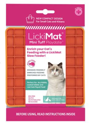 LickiMat Mini Tuff Playdate for Cats - Orange